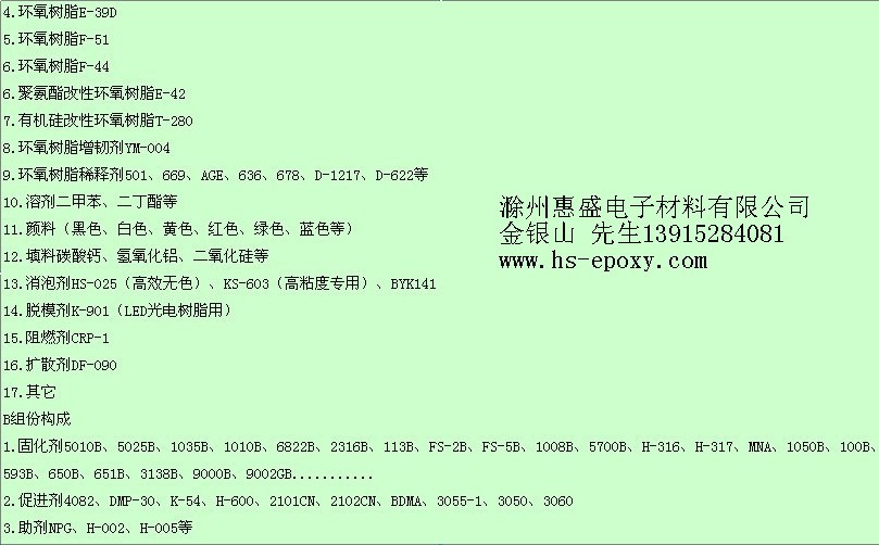 環(huán)氧樹脂膠成分